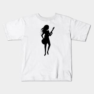 Rock woman with a guitar Kids T-Shirt